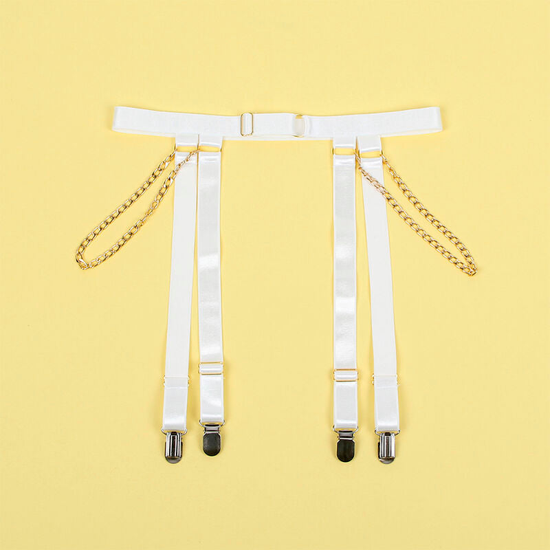 Body Blanc avec Chaînes et Porte-Jarretelles