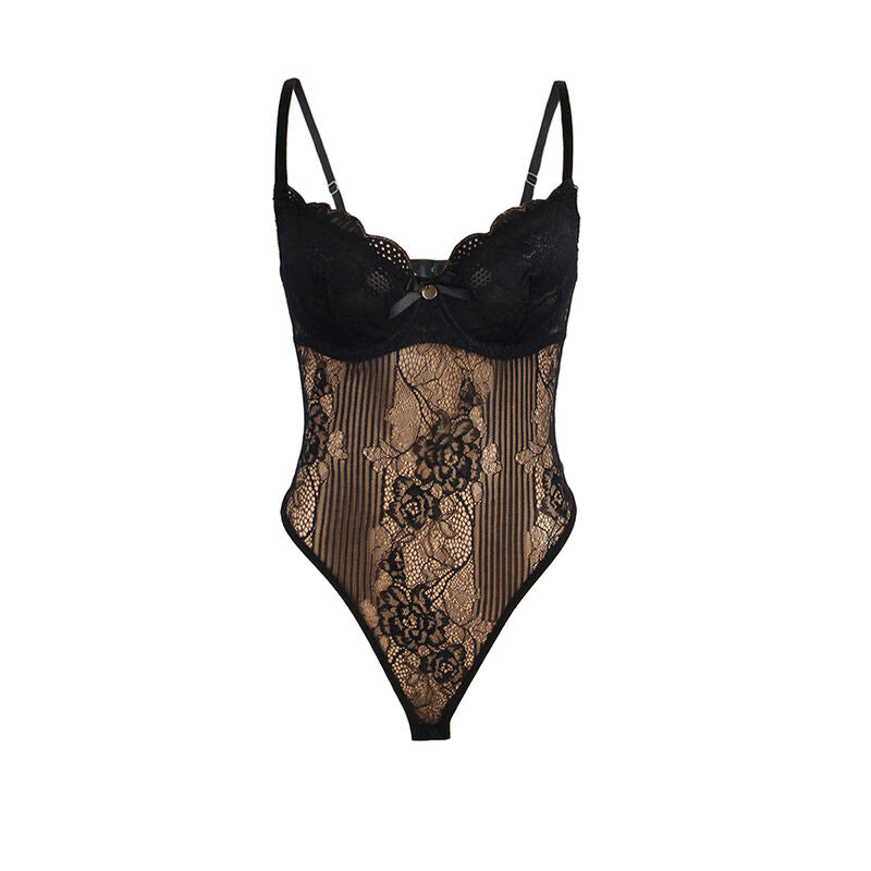 Body dentelle noir avec ouverture intime
