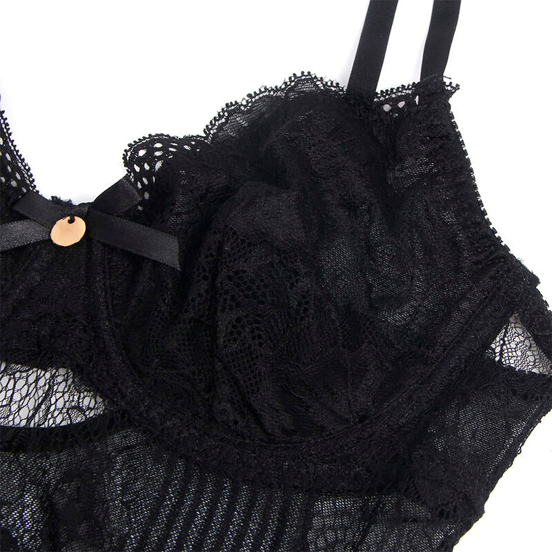Body dentelle noir avec ouverture intime