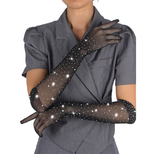 Gants transparents Shine noirs
