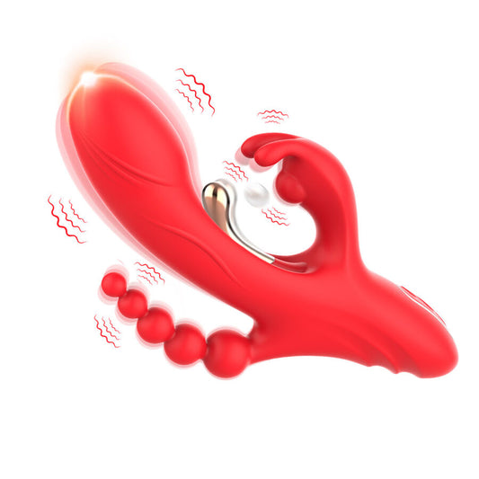 Stimulateur double point G et clitoris rouge vibrant