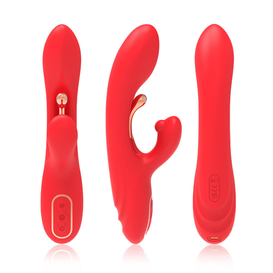 Stimulateur point G et clitoris langue oscillante rouge