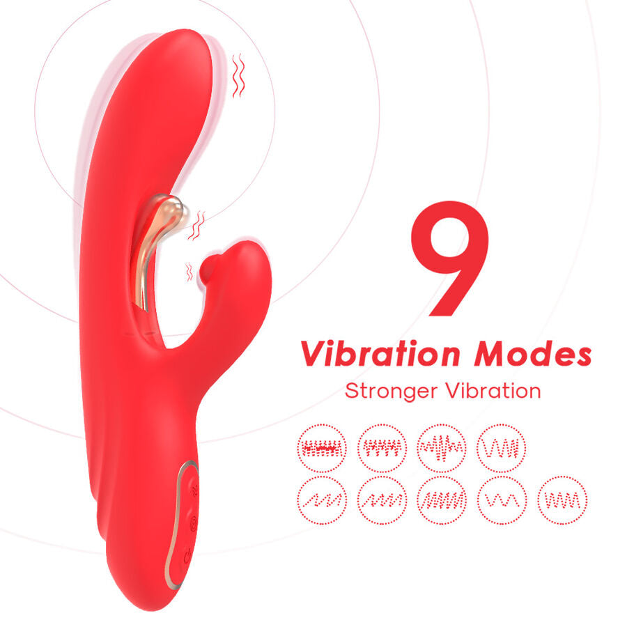 Stimulateur point G et clitoris langue oscillante rouge