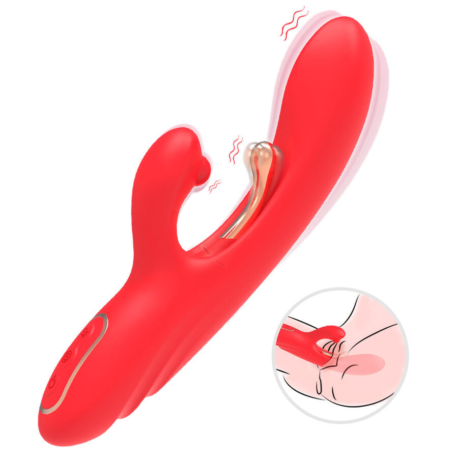 Stimulateur point G et clitoris langue oscillante rouge