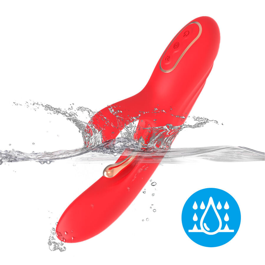 Stimulateur point G et clitoris langue oscillante rouge