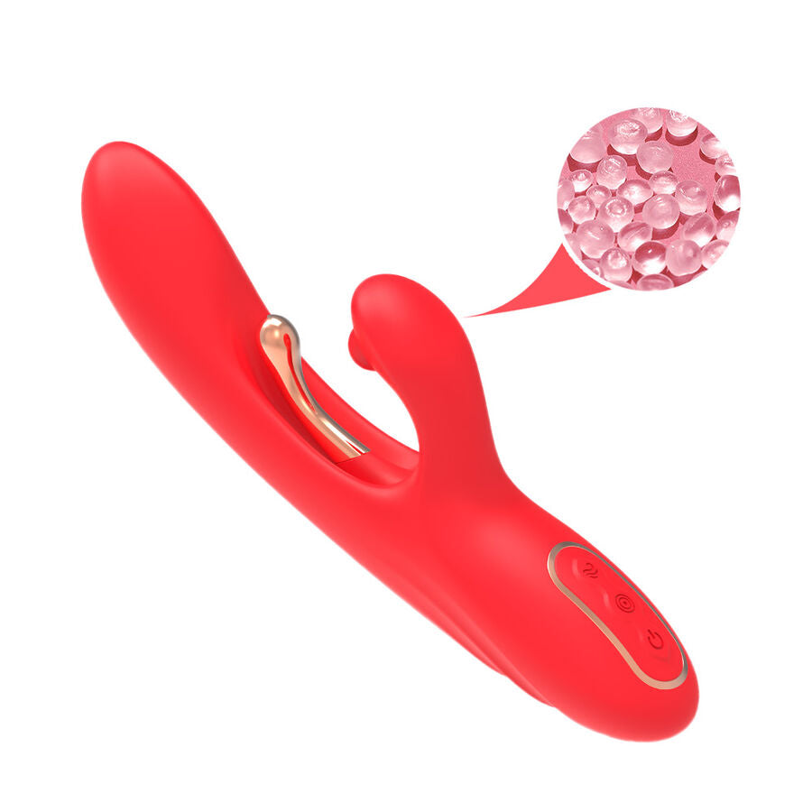 Stimulateur point G et clitoris langue oscillante rouge