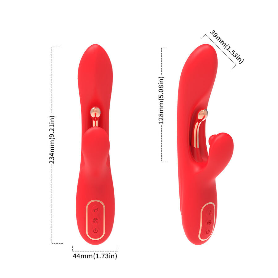 Stimulateur point G et clitoris langue oscillante rouge