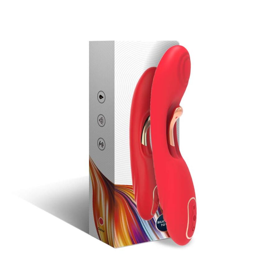 Vibromasseur langue oscillante rouge intense