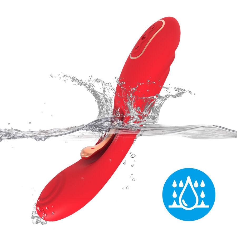 Vibromasseur langue oscillante rouge intense