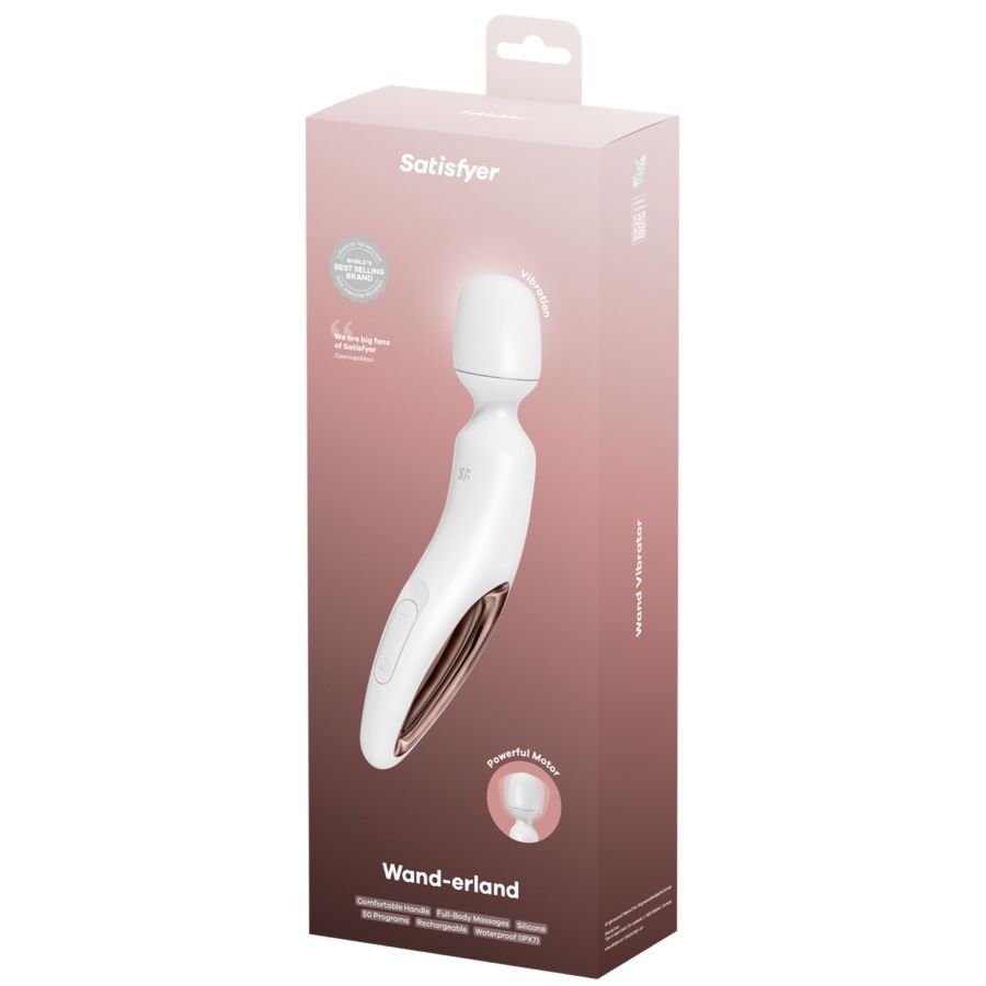 Satisfyer Wand Erland Blanc – Masseur vibrant 50 modes