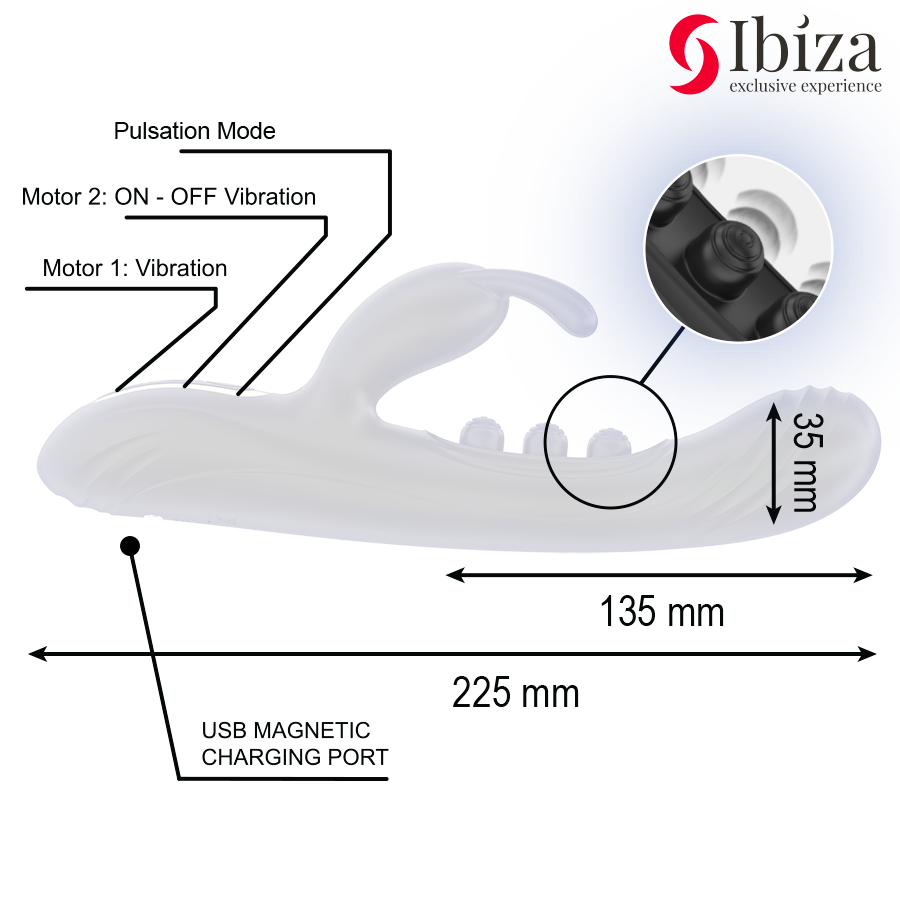 Lapin vibrant pulsé Ibiza plaisir intense double