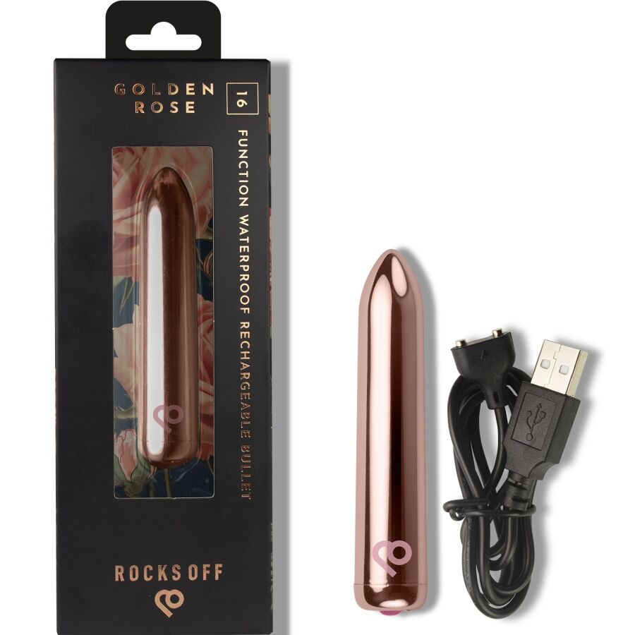 Vibromasseur rose doré Rocks-Off rechargeable