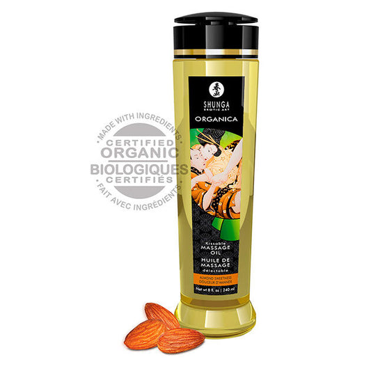 Huile massage amandes bio Shunga pour plaisir intense
