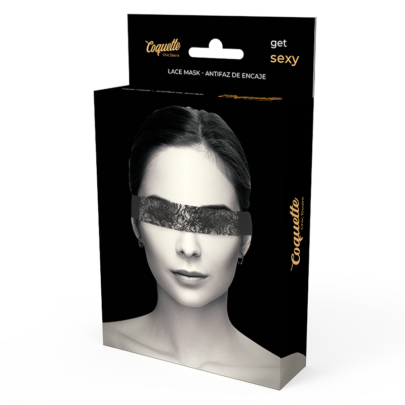 Masque en Dentelle Noire avec Ruban Coquette
